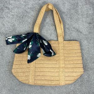 Draper James Everyday Straw Shoulder Bag Purse Ribbon Large